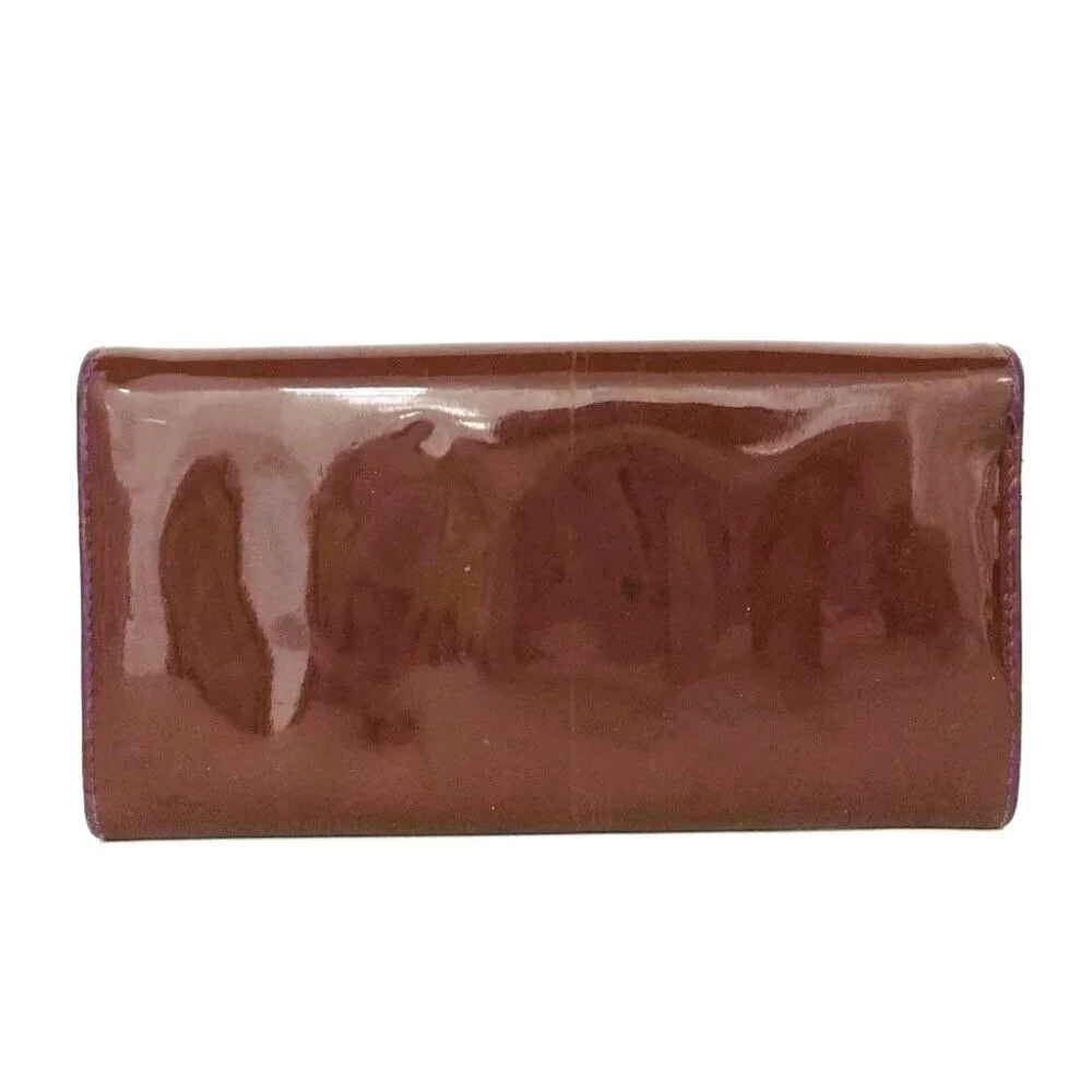 Christian Dior CD Logo Enamel Patent Leather Long Bifold Wallet /6R1625